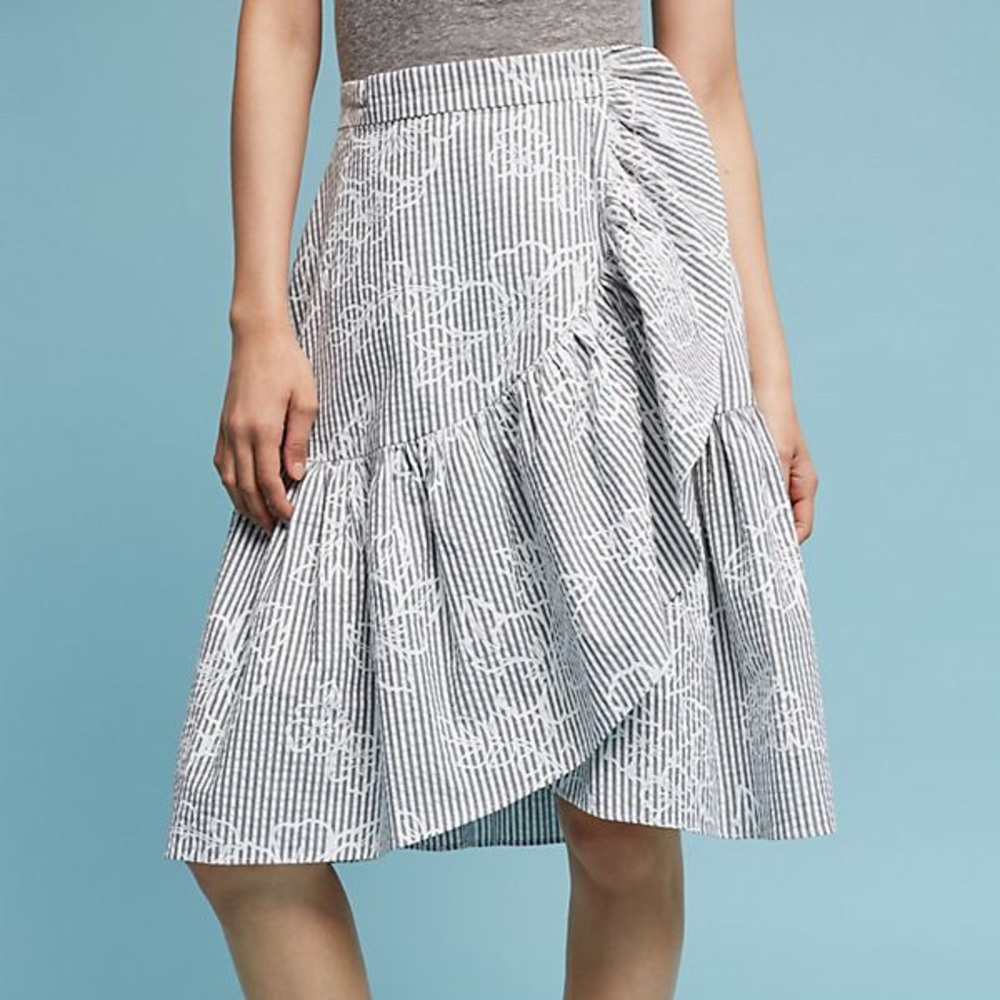 Anthropologie Hibiscus Wrap Skirt